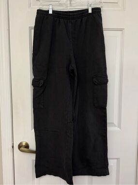 Brandy Melville Black Wide Leg Cargo Sweatpants